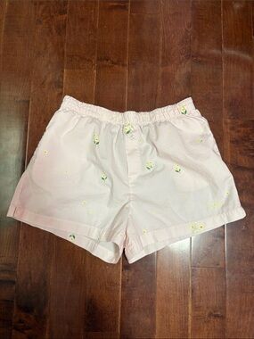 Victorias Secret Women's Pink Embroidered Floral Shorts Size Small